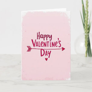 Tarjeta de flecha de corazón feliz de San Valentín