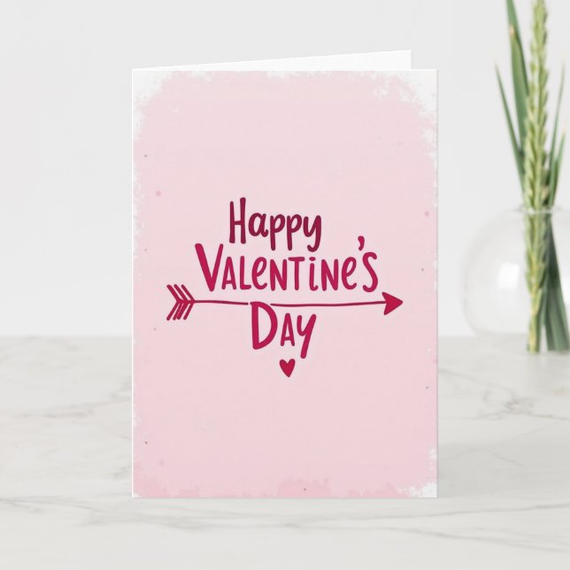 Tarjeta de flecha de corazón feliz de San Valentín (Anverso)