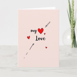 Tarjeta de flechas de mi corazón de amor
