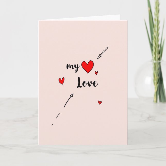 Tarjeta de flechas de mi corazón de amor (Anverso)