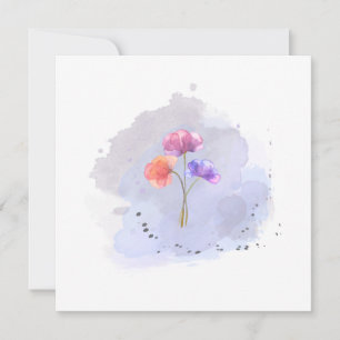tarjeta de flor acuarela