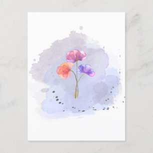 tarjeta de flor acuarela