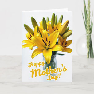Tarjeta de Flor Amarilla Listada