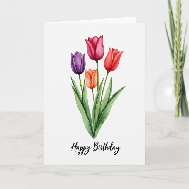 Tarjeta de Flor Artística Pintada (Anverso)
