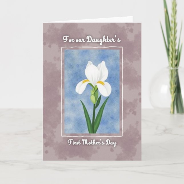 Tarjeta de Flor Azul Manchada (Anverso)
