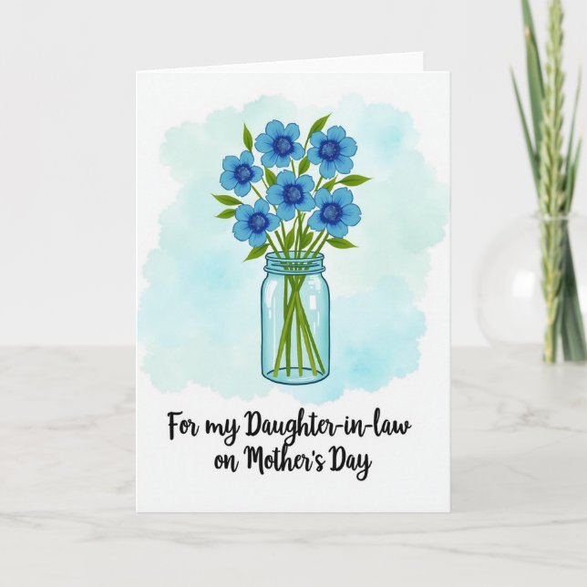 Tarjeta de Flor Azure de Lunares (Anverso)