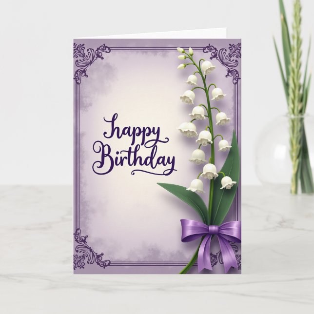 Tarjeta de Flor Blanca Alegre (Anverso)