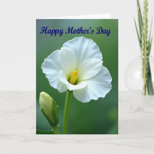 Tarjeta de Flor Blanca de Lunares
