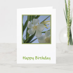 Tarjeta de flor blanca de Oleander