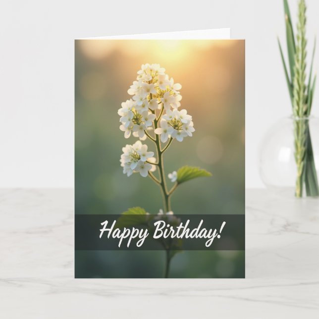 Tarjeta de Flor Blanca Serena (Anverso)