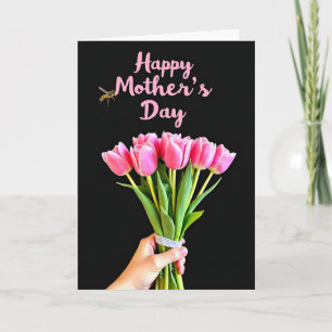 Tarjeta de Flor con Cinta Rayada