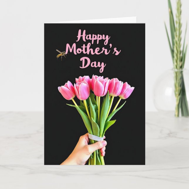 Tarjeta de Flor con Cinta Rayada (Anverso)