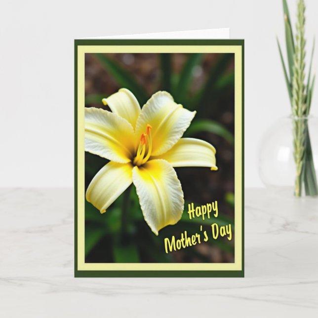 Tarjeta de Flor con Doble Borde (Anverso)