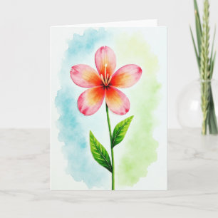 Tarjeta de Flor de Acuarela de Lunares