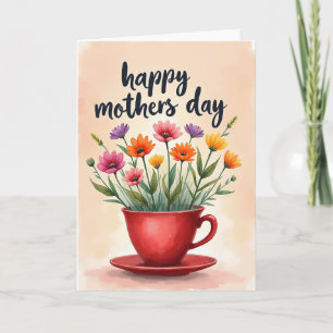 Tarjeta de Flor de Acuarela de Melocotón