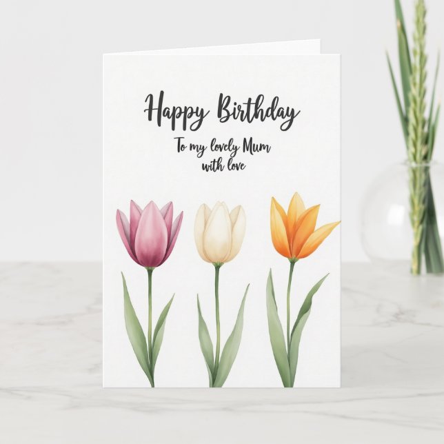 Tarjeta de Flor de Acuarela Floral (Anverso)