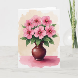 Tarjeta de flor de agua rosa