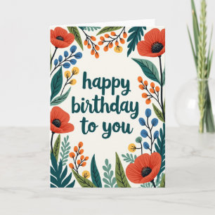 Tarjeta de Flor de Amapola Alegre