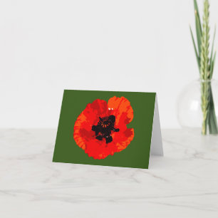 Tarjeta de flor de amapola roja
