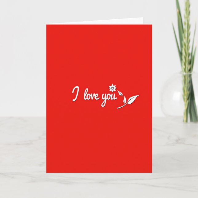 Tarjeta de Flor de Amor Rojo Sólido (Anverso)