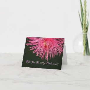 Tarjeta de Flor de Árbol de Goma ¿Quieres Ser Mi D