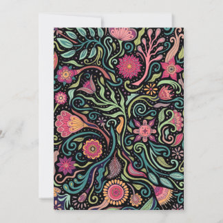 Tarjeta de flor de arte popular