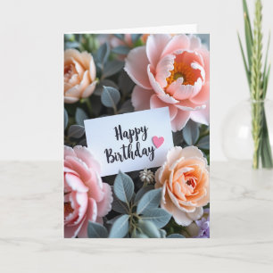 Tarjeta de Flor de Bloom Elegante de Damasco