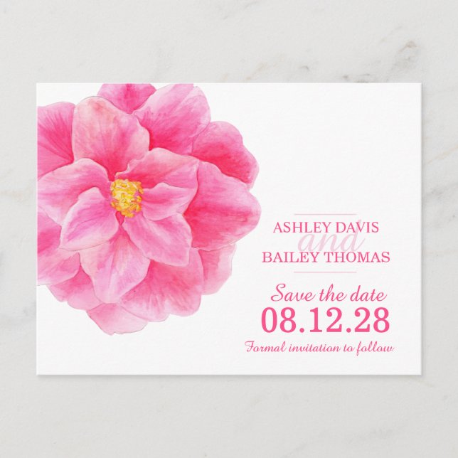 Tarjeta de flor de camelia rosa para guardar la fe (Anverso)