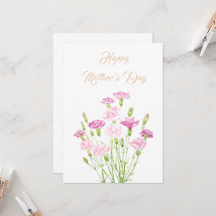tarjeta de flor de canal rosa feliz día de la madr