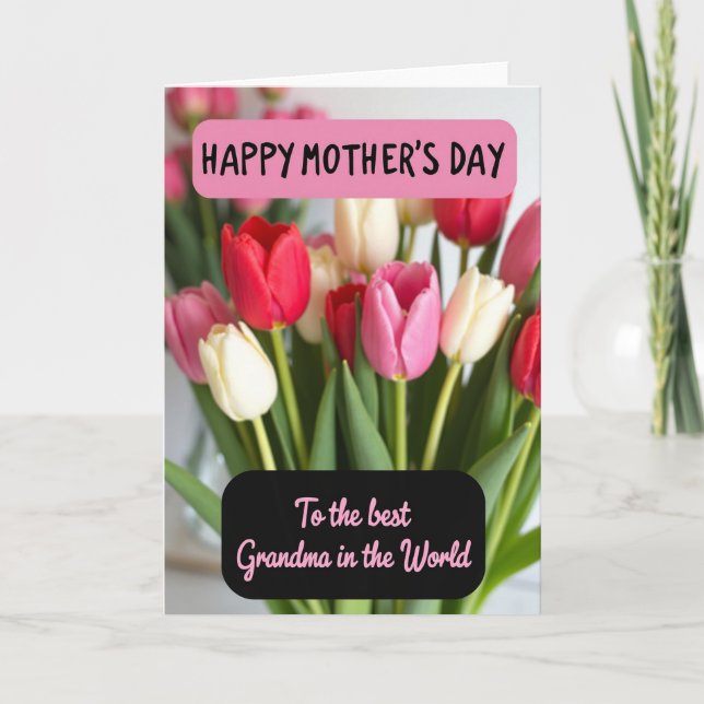 Tarjeta de Flor de Celebración Rayada (Anverso)