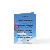 Tarjeta de flor de cerezo de amistad