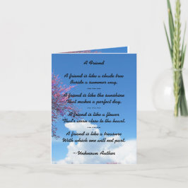 Tarjeta de flor de cerezo de amistad
