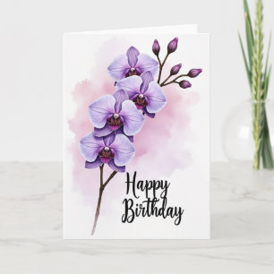 Tarjeta de Flor de Ciruelo Rayada