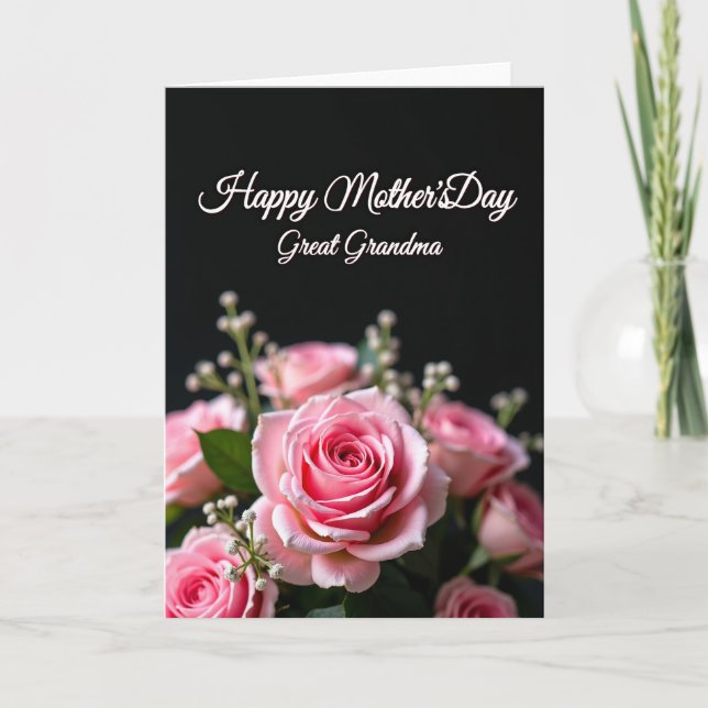 Tarjeta de Flor de Color Rosa con Rayas (Anverso)