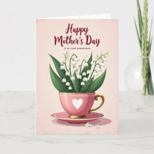 Tarjeta de Flor de Corazón Estriado