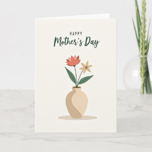 Tarjeta de Flor de Día de la Madre con Estilo