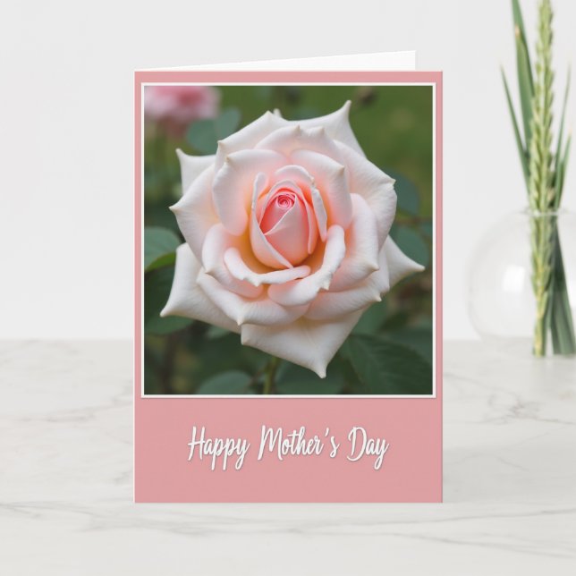 Tarjeta de Flor de Día de la Madre Rayada (Anverso)