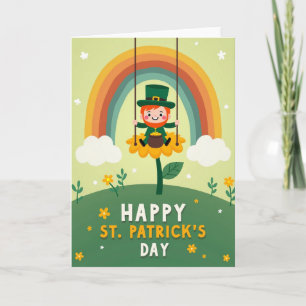Tarjeta de Flor de Duende Arcoíris