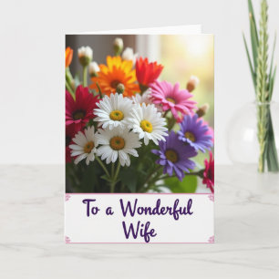 Tarjeta de Flor de Esposa Dulce