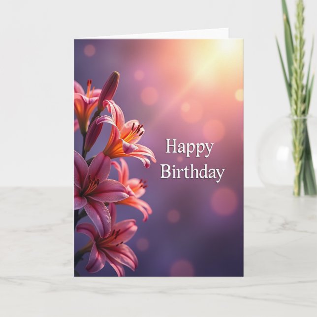 Tarjeta de Flor de Fucsia Elegante (Anverso)