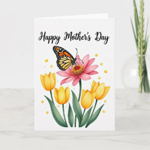 Tarjeta de Flor de Insecto de Lunares