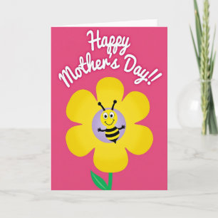 Tarjeta de Flor de Insecto Rayado