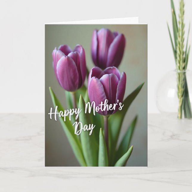 Tarjeta de Flor de la Pasión Morada Rayada (Anverso)