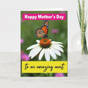 Tarjeta de Flor de la Tía Mariposa Asombrosa