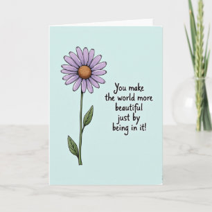 Tarjeta de Flor de Lavanda con Lunares