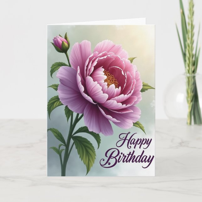 Tarjeta de Flor de Lavanda Elegante (Anverso)