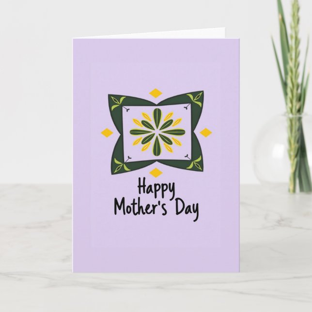 Tarjeta de Flor de Lavanda para el Día de la Madre (Anverso)