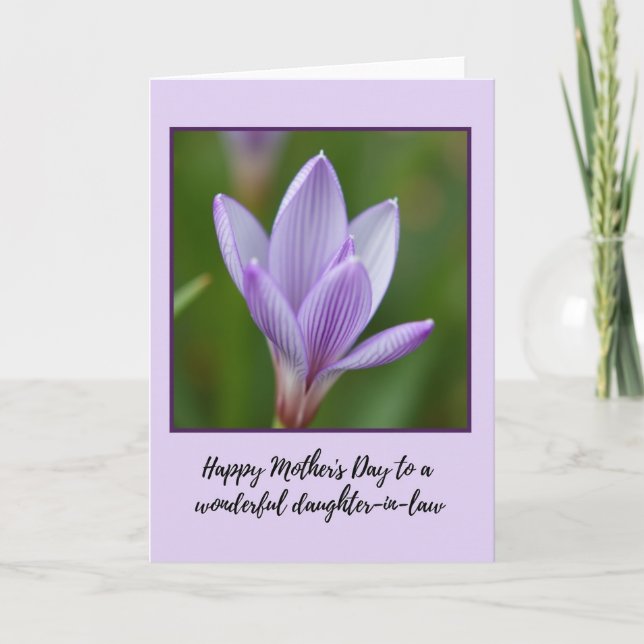 Tarjeta de Flor de Lavanda Rayada (Anverso)