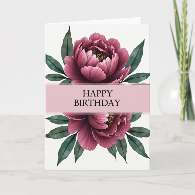 Tarjeta de Flor de Magenta de Lunares (Anverso)