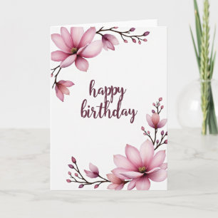 Tarjeta de Flor de Magnolia Alegre